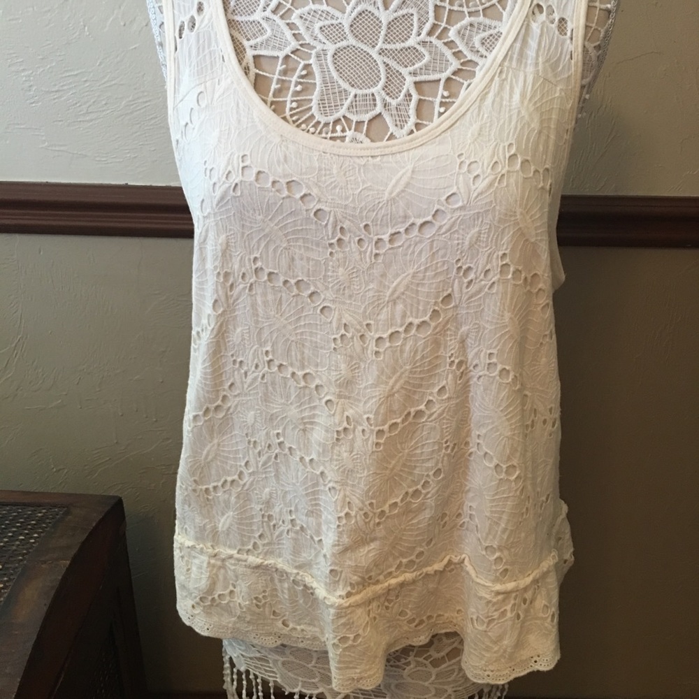Cream Lace Tank (#66)